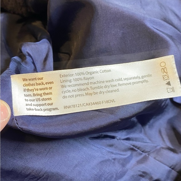 Eileen Fisher Navy Blue Corduroy Organic Cotton Long Coat Jacket Women’s SZ 8 - Picture 11 of 15